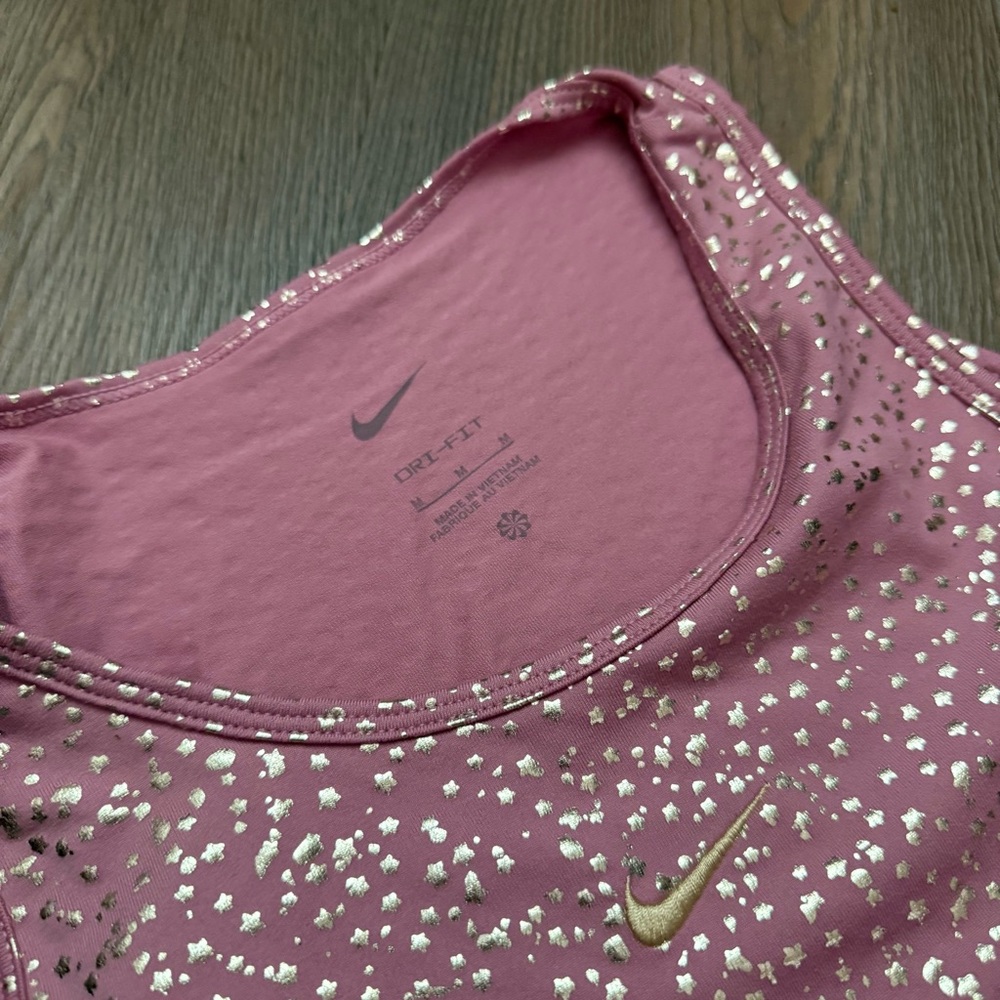 Nike Girls Pink Matching Leggings and Top Set Size M Pink & Gold - Picture 2 of 5